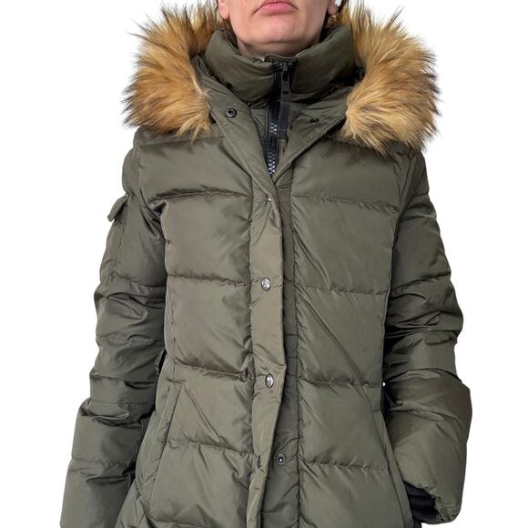 S13 DOWN PUFFER COAT WITH HOOD WATER RESISTANT WINDPROOF WOMEN SIZE SMALL - Picture 3 of 16